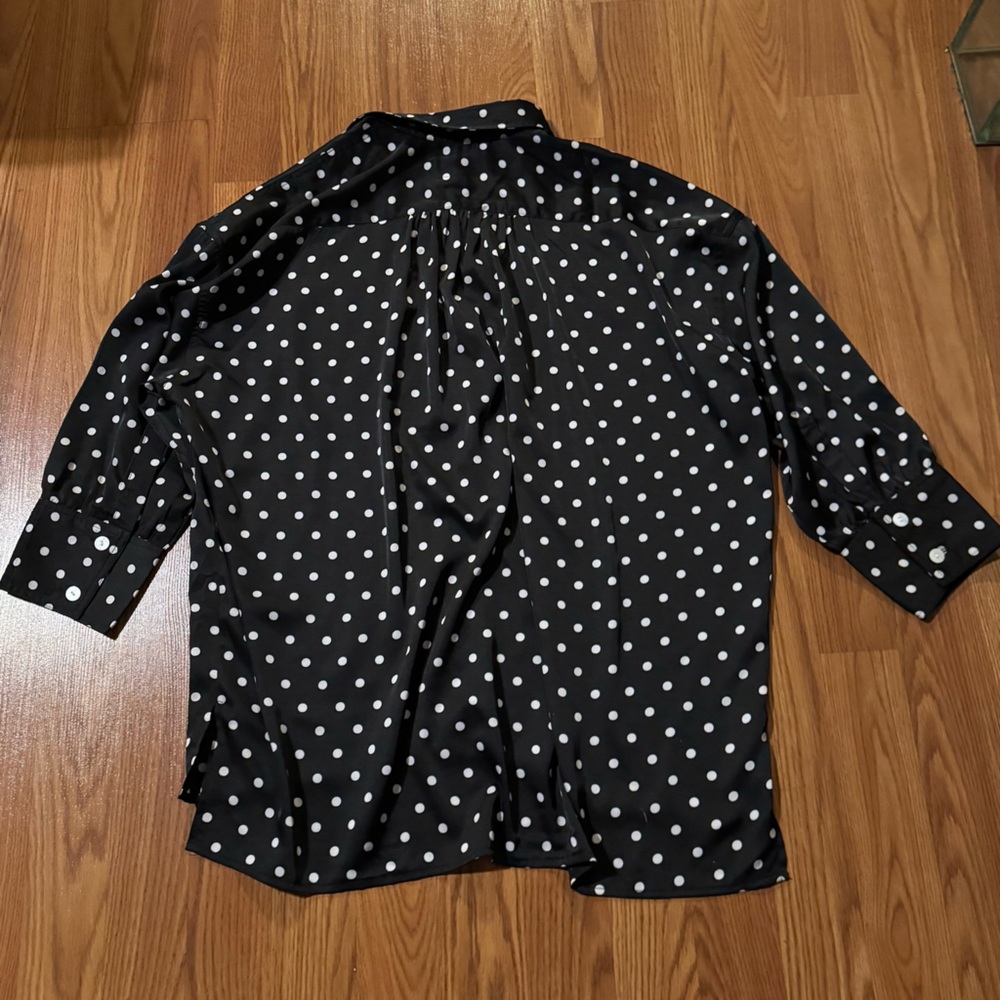 Pomander Tuckernuck Black & White Polka Dot Women's Blouse Top Size XS NWOT - Picture 6 of 6